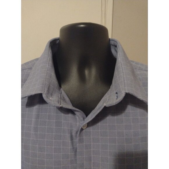 Mizzen Main Leeward Blue Check Long Sleeve Button Shirt 2XL Trim Fit - Picture 2 of 11